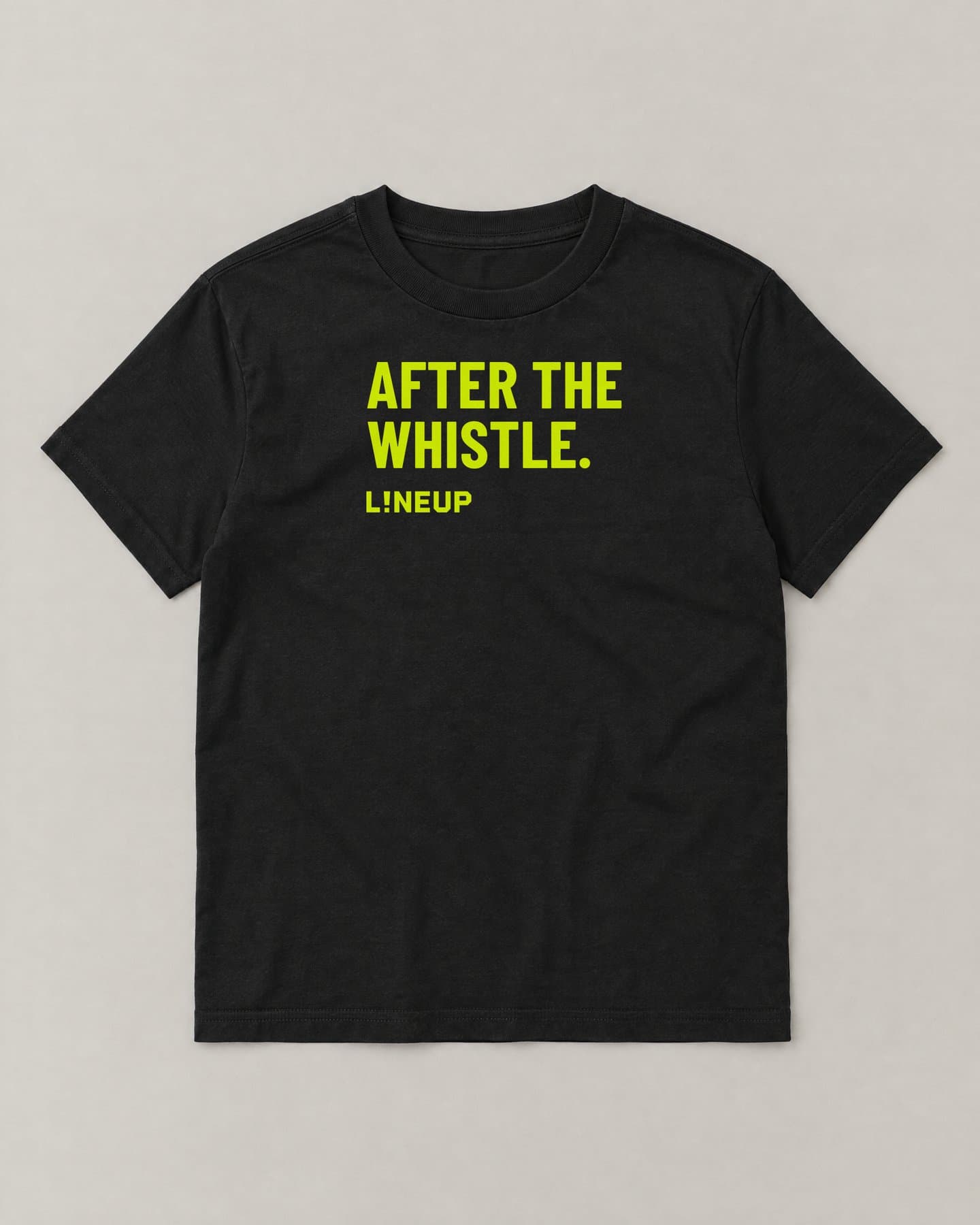 After the Whistle Tee in ink, front, acid print