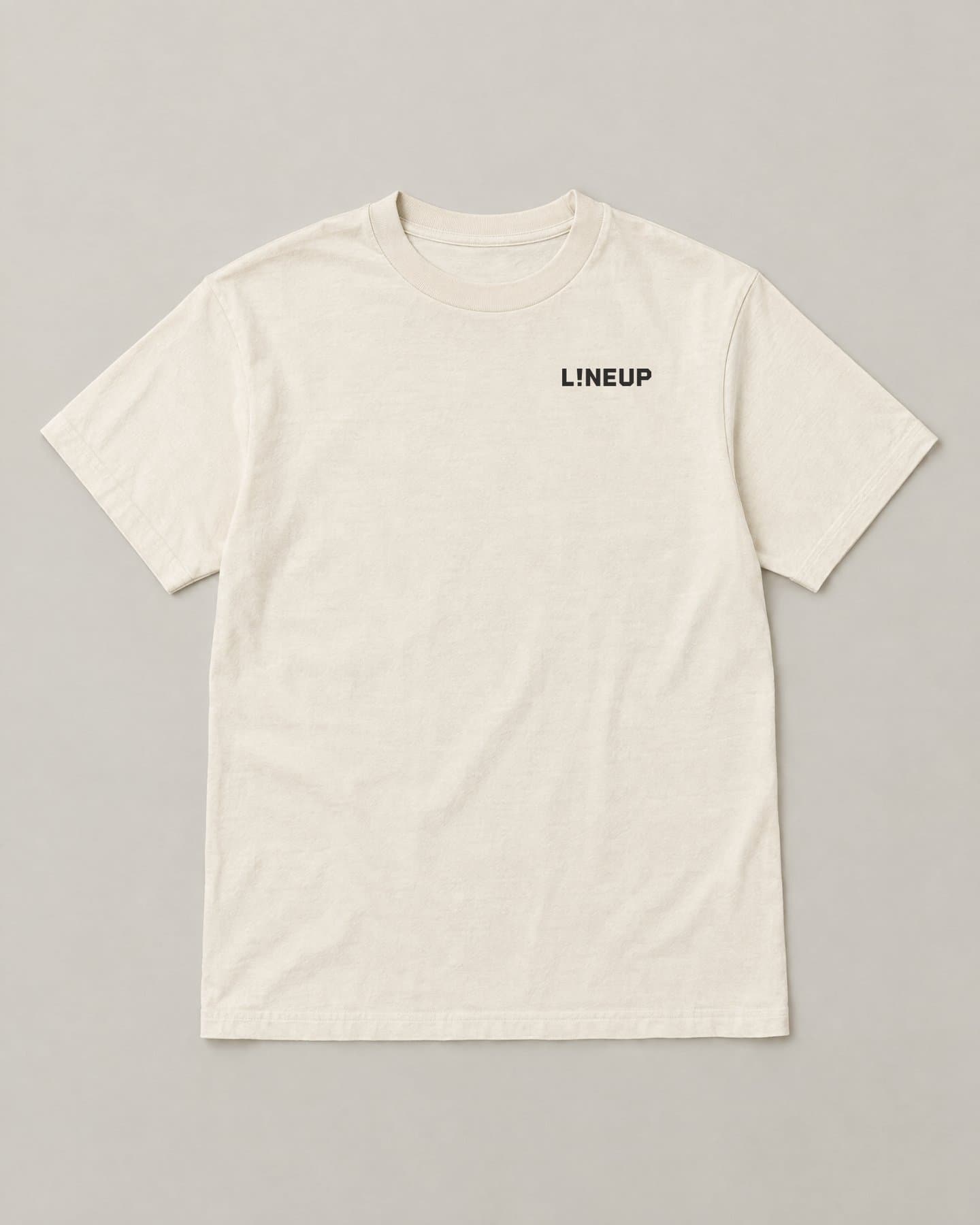Chest Hit Tee in bone, front, ink print